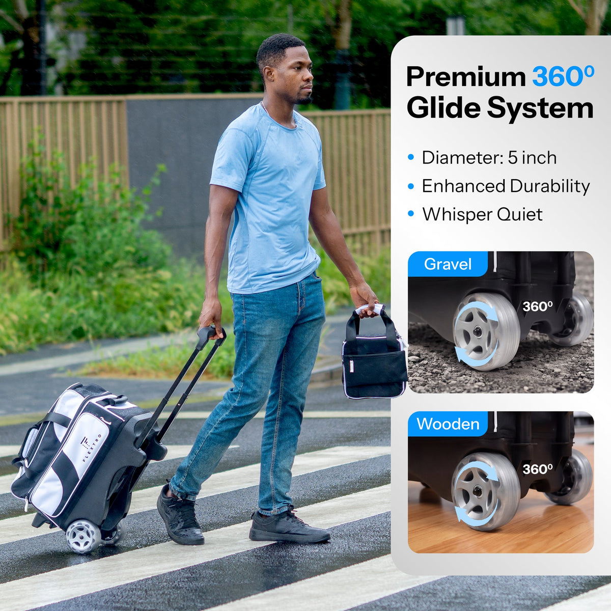 Flextro V2 - 3 Ball Bowling Bag with Wheels