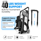 Flextro 3 Ball Bowling Bag with Wheels – Premium V2 Roller | 5-Inch Heavy-Duty Wheels | Tournament-Grade