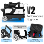 FLEXTRO Premium V2 - 3 Ball Bowling Bag (Heavy-Duty 5" Wheels)