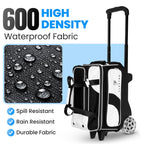 FLEXTRO Premium V2 - 3 Ball Bowling Bag (Heavy-Duty 5" Wheels)